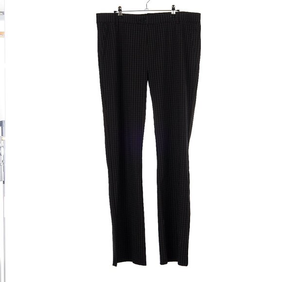 Betabrand Black Grid Plaid Dress Pants Work Wear Women's 2XL Tall - Picture 1 of 6